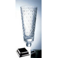 Diamond Net Vase on a Black Base - Italian Lead Crystal (18 1/4"x8")